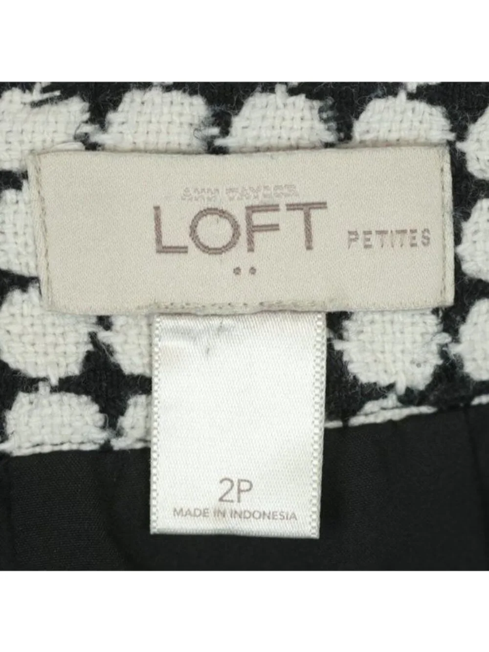Ann Taylor LOFT Women's Size 2 Petite Black & White Polka Dot Mini Pencil Skirt